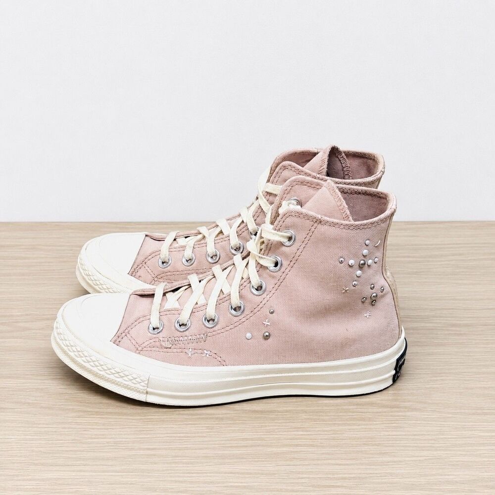 Converse Chuck Taylor 70 Pearls & Studs High Top Sneakers Womens US 6.5 Pink